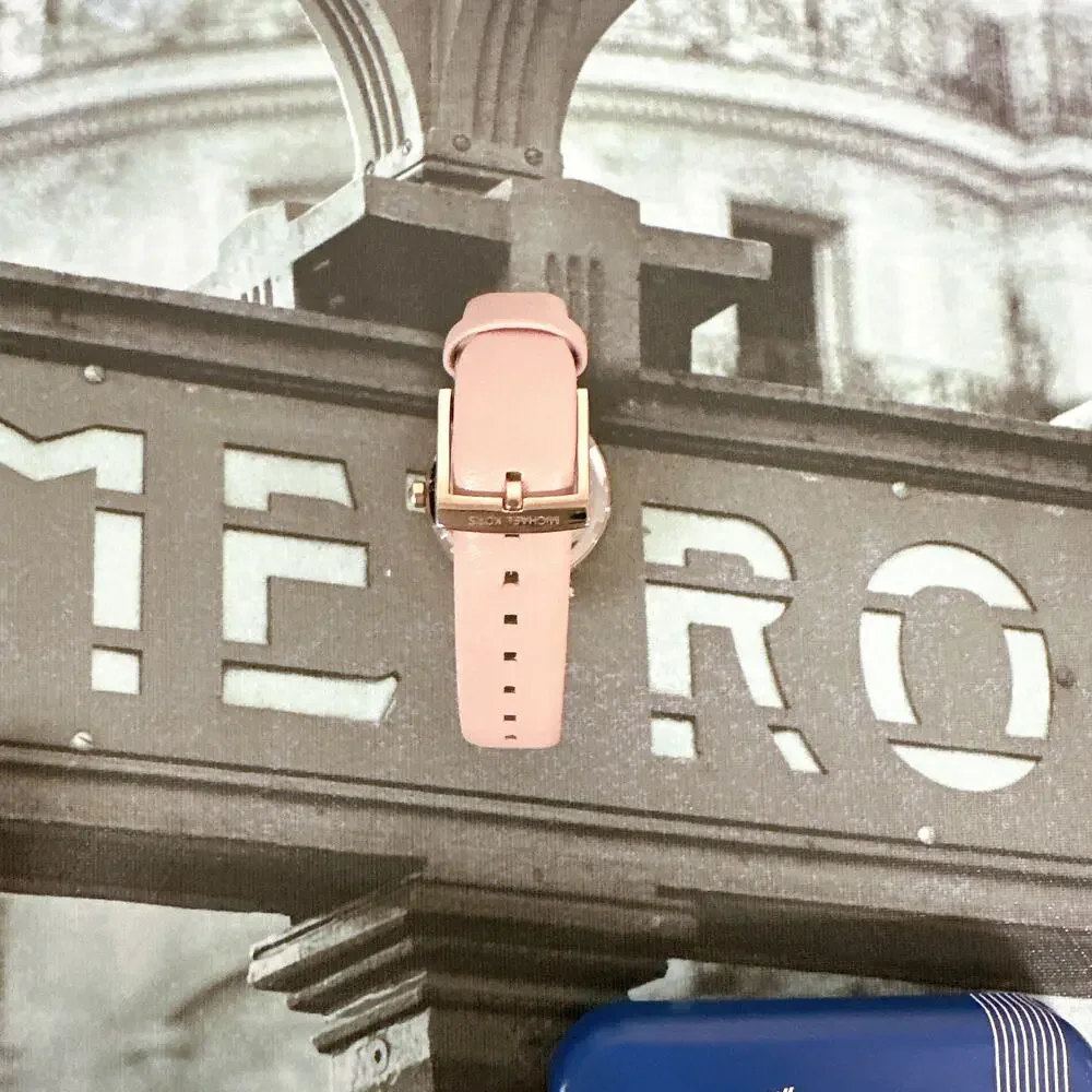 Michael Kors Parker MK6808 Women Watch Rose Gold Crystal Pink Leather Strap